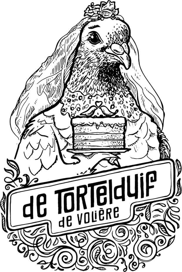 Lijntekening van de tortelduif